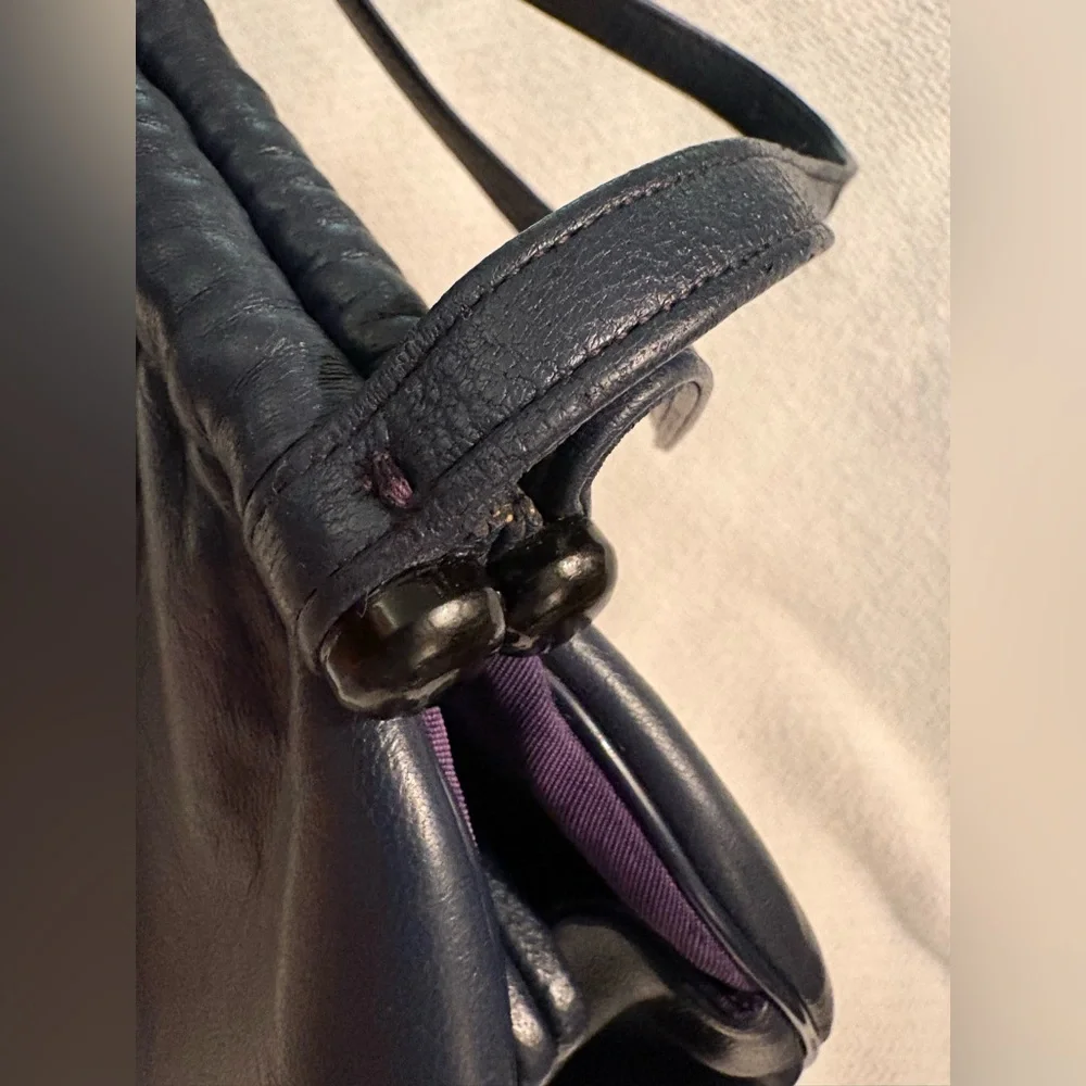 Classic Black Leather Satchel Handbag